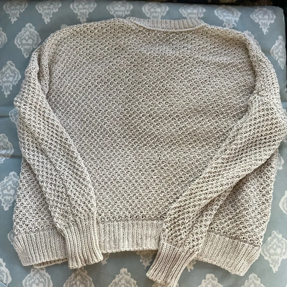 Madewell cream knit cotton size medium sweater